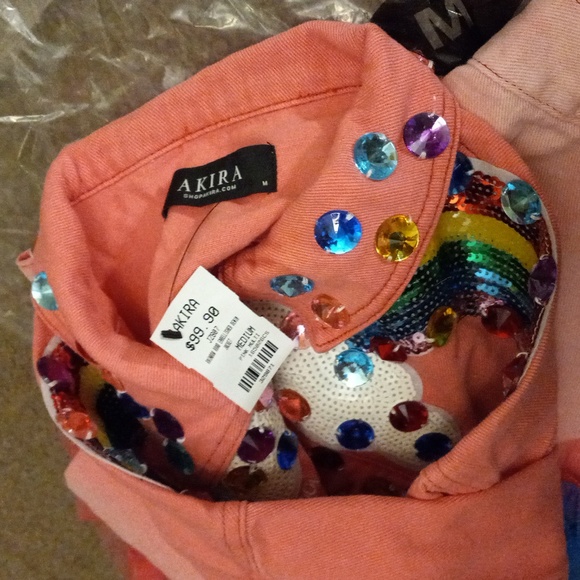 KAWAII PINK DENIM JACKET, Rainbow, Medium/large - Picture 2 of 16